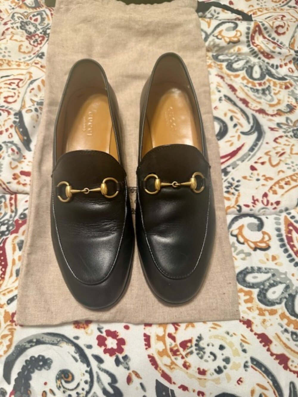 Gucci Black Leather Horsebit Jordaan Loafers